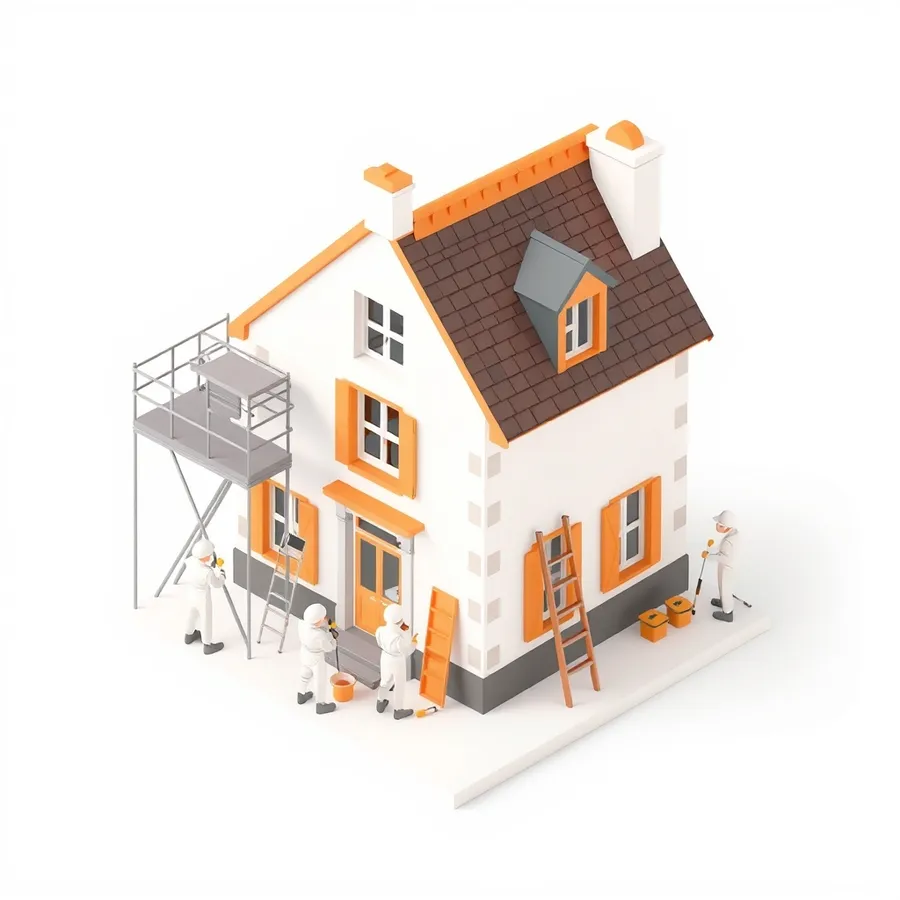 Travaux de peinture sur une maison en Haute-Garonne — illustration